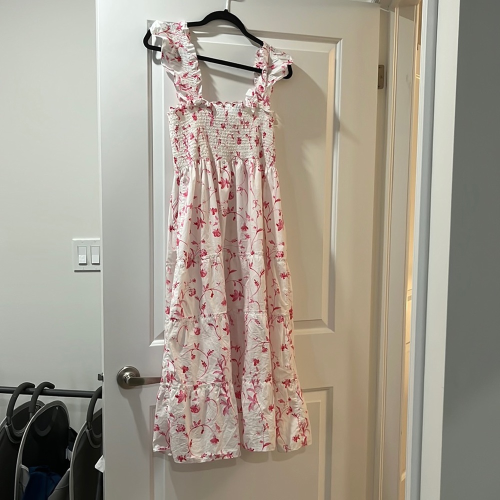 Hill House Pink and White Maxi Dress